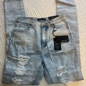 GOGO Women's Skinny Jeans - Light Blue